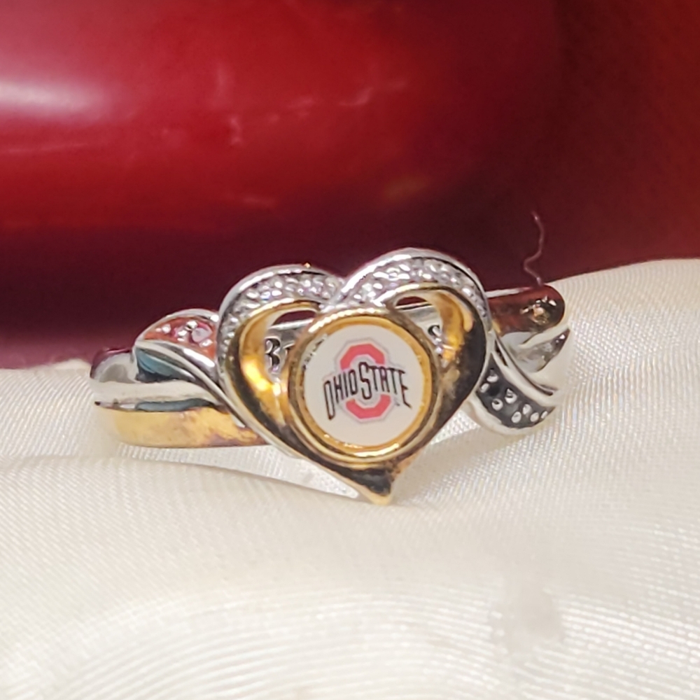 The Bradford Exchange Ohio State Heart Ring in Silver and Gold